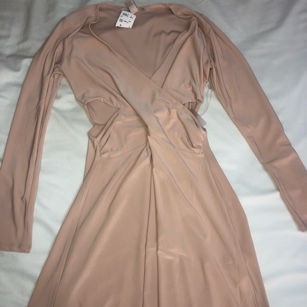 long sleeve dress with side cut outs
